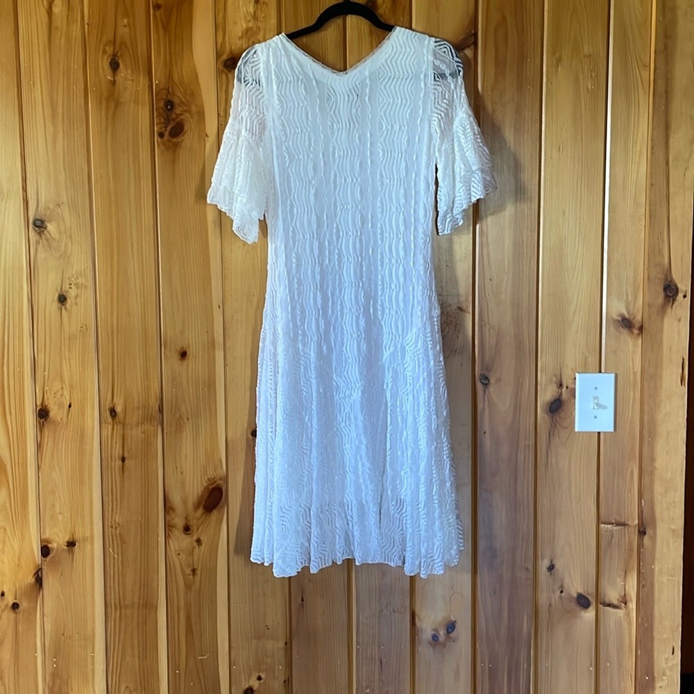 White lace elegant dress.